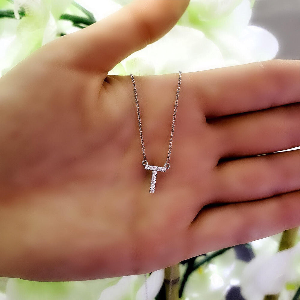 Letter t deals diamond necklace