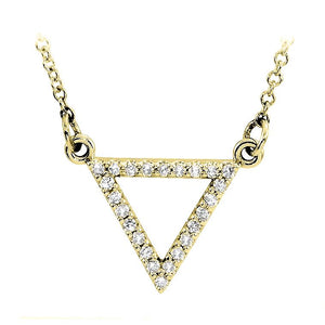14k yellow gold triangle diamond necklace