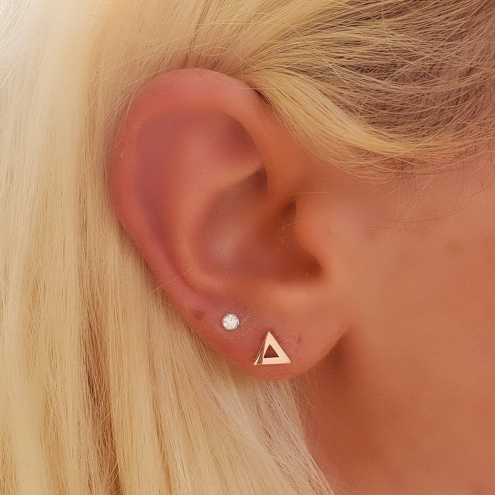triangle stud earrings