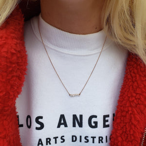 uneven bar diamond necklace