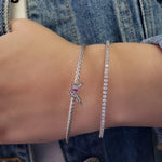 14k white butterfly diamond bangle with pink sapphire