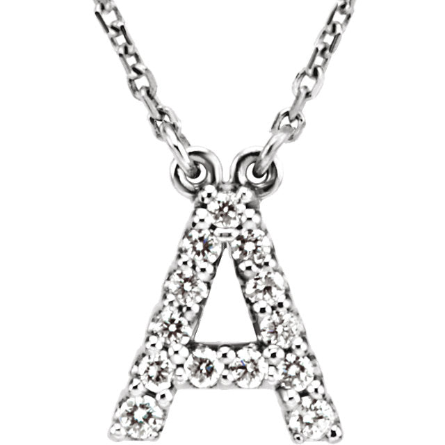 White Gold Letter A necklace 