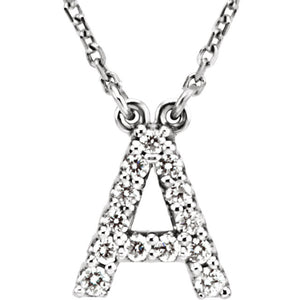 White Gold Letter A necklace 