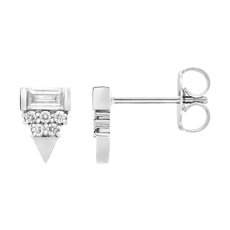 14k rose gold diamond aztec earrings