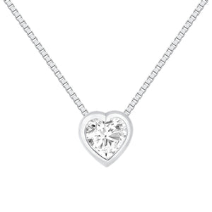 Heart Bezel Diamond Necklace
