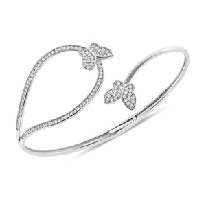 white gold butterfly diamond twist bangle 