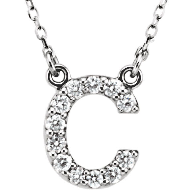 White Gold Letter C necklace