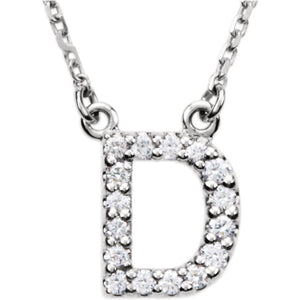 White Gold Letter D necklace