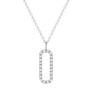 white gold open bar diamond necklace