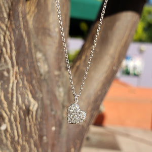 white gold diamond heart pendant necklace