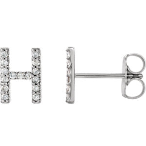 Diamond Initial Earring