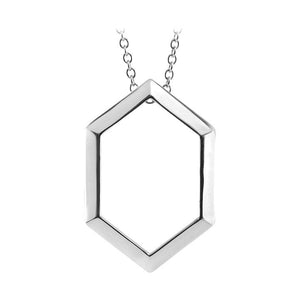 14k white hexagon necklace