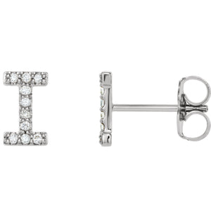 White Gold Letter I necklace