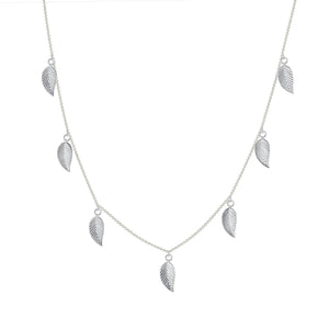 14k white gold leaf chain necklace