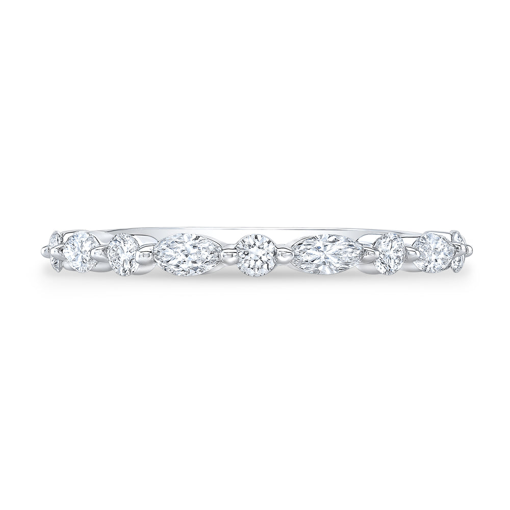white gold marquise and round cute single prong setting diamond ring