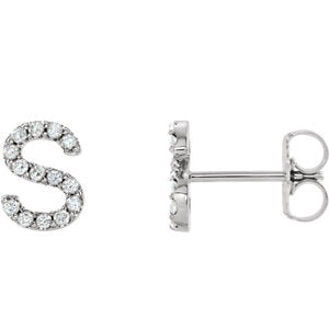 Diamond Initial Earring
