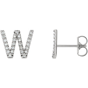 Diamond Initial Earring