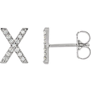 Diamond Initial Earring