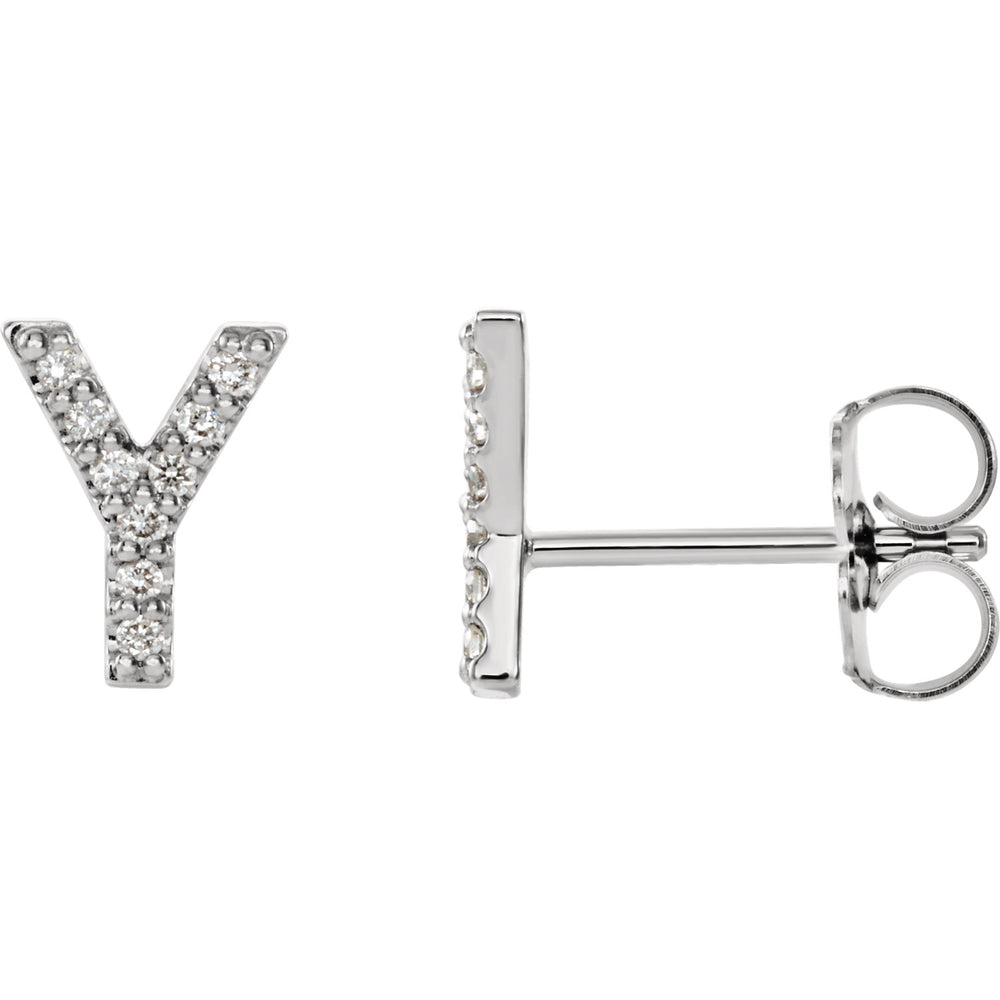 Diamond Initial Earring