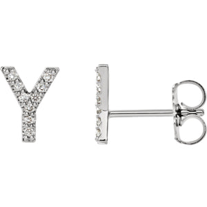 Diamond Initial Earring