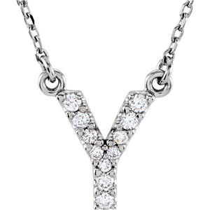 White Gold Letter Y necklace