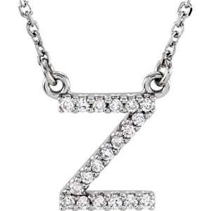 White Gold Letter Z necklace
