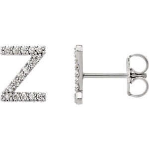 Diamond Initial Earring