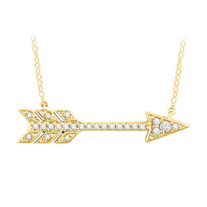 Yellow Gold Arrow Diamond Necklace