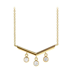 14k yellow chandelier diamond necklace