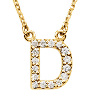 yellow gold letter d necklace
