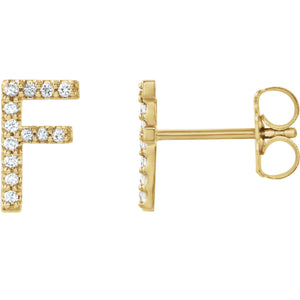 Diamond Initial Earring