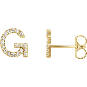Yellow Gold Letter G Earrings