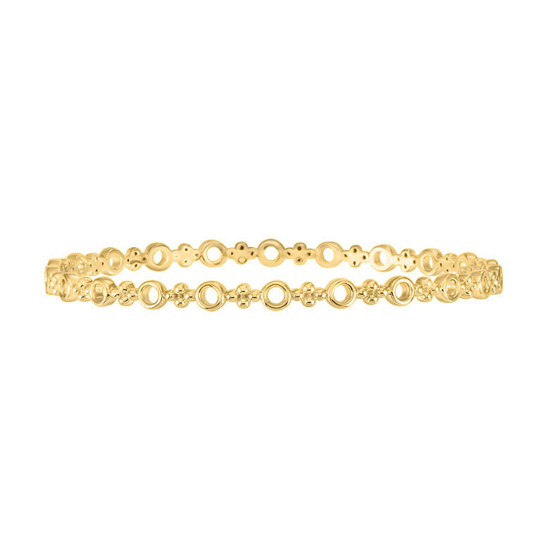 yellow gold geometric shape bangle 