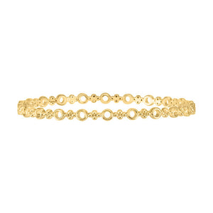 yellow gold geometric shape bangle 