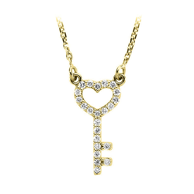 Heart Key Diamond Necklace