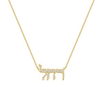 yellow gold Hebrew necklace