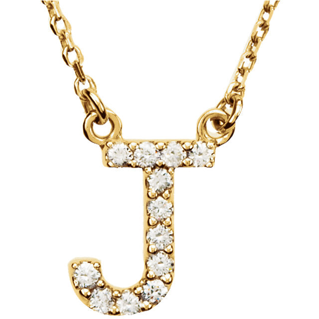yellow gold letter j necklace