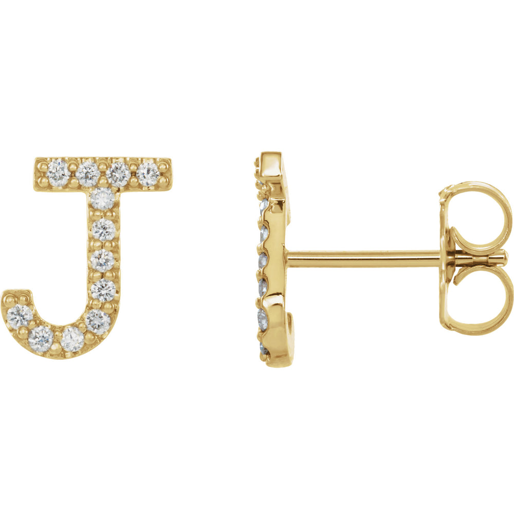 Diamond Initial Earring