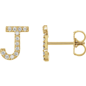 Diamond Initial Earring