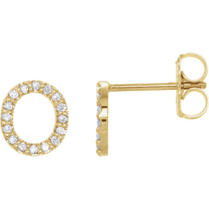Yellow Gold Letter O earrings