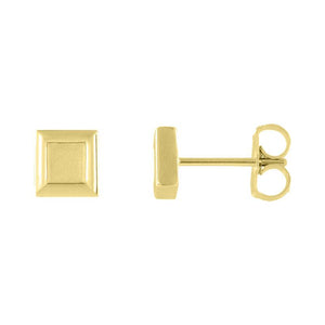 14k yellow gold petite gold square earrings