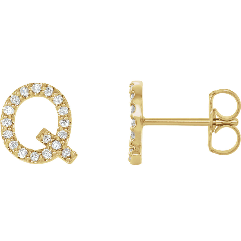 Diamond Initial Earring