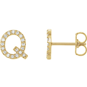 Diamond Initial Earring
