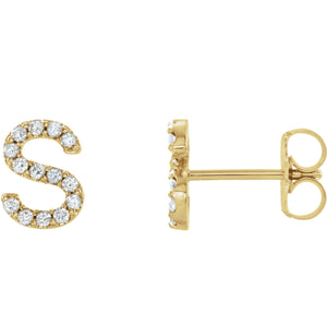 Diamond Initial Earring