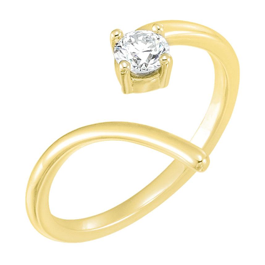 Yellow Gold Spiral Diamond Ring