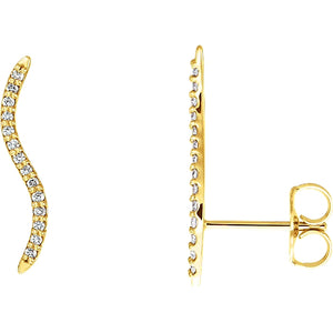 yellow gold sway with me swirl earrings