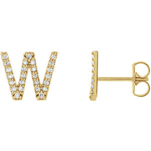 Diamond Initial Earring