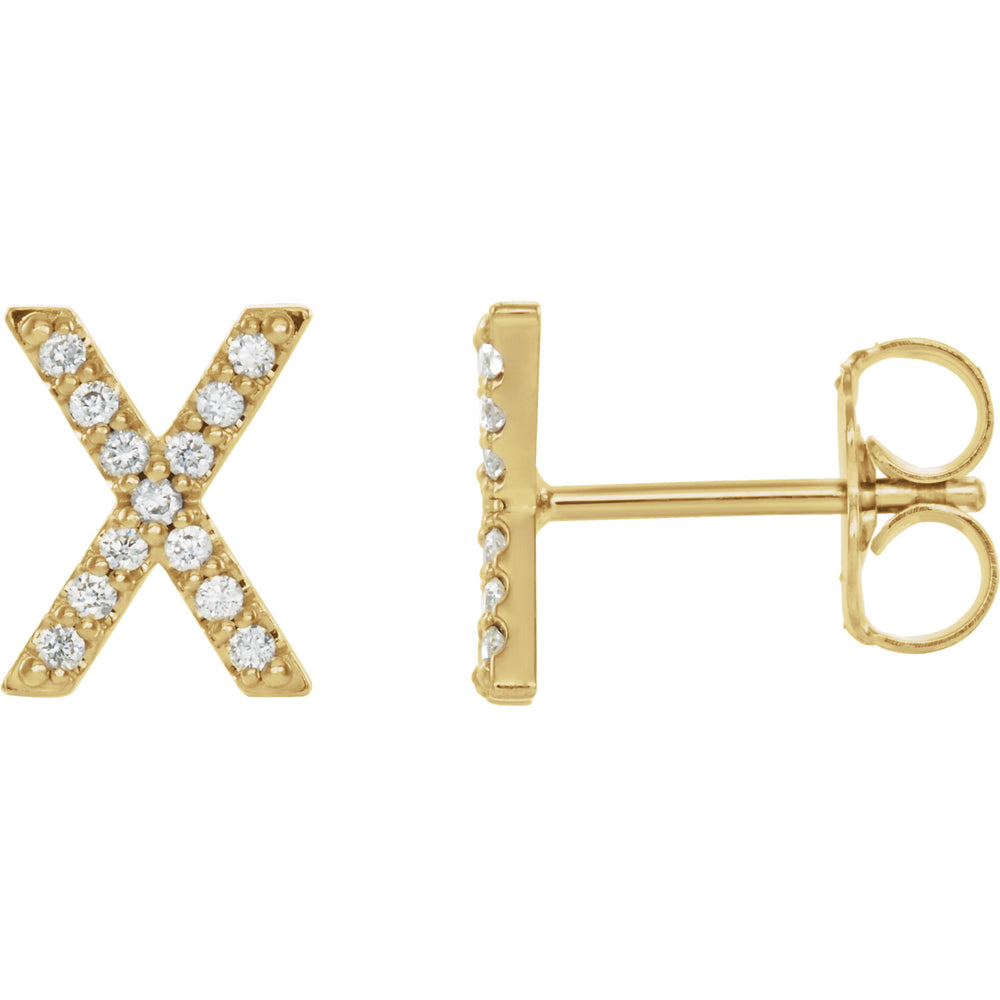 Diamond Initial Earring