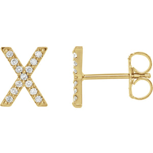 Diamond Initial Earring