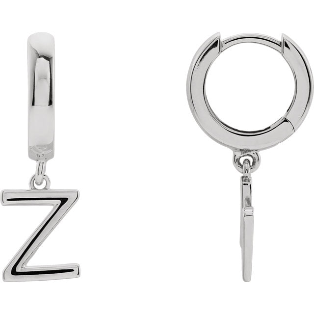 Initial Huggie Hoop Earrings